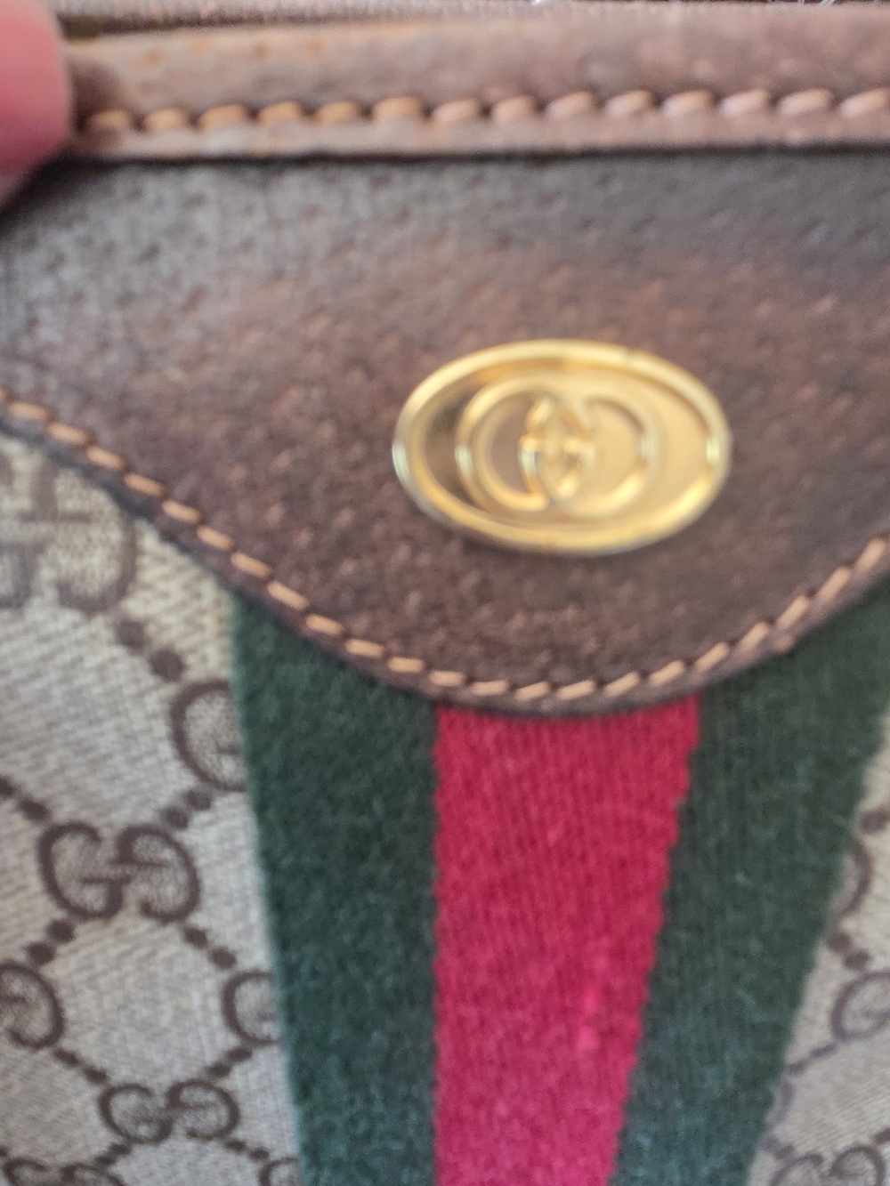 Vintage Gucci Sherryline Brown and Beige GG Canvas Tote with Flaws - Picture 10 of 16